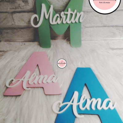 Lettres en bois avec nom pour chambre d’enfant personnalisés A-Z