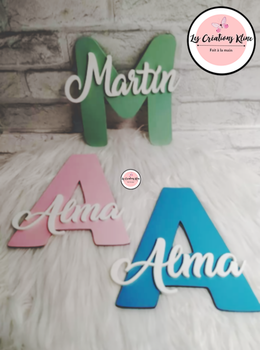 Wooden letters with name for children's room personalised A-Z