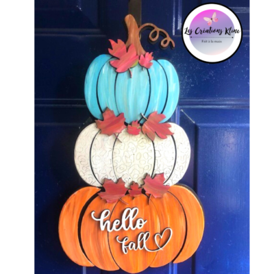 Citrouille en bois Hello Fall
