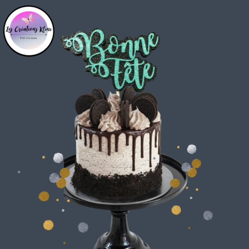 Cake Topper "Bonne fête / Happy Birthday" - Image 3