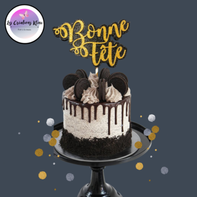 Cake Topper "Bonne fête / Happy Birthday"