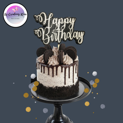 Cake Topper "Bonne fête / Happy Birthday" - Image 2