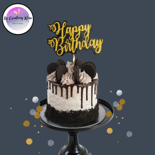 Cake Topper "Bonne fête / Happy Birthday" - Image 6