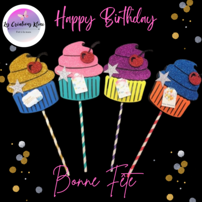 Cake Toppers en forme de Cupcake