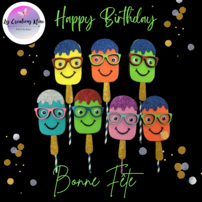 Cake Toppers en forme de popsicle