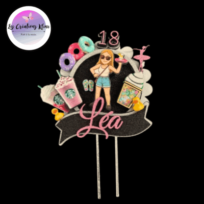 Cake Topper Personnalisé Thème Starbucks