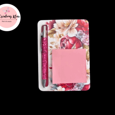 Support pour bloc-notes autocollants avec stylo