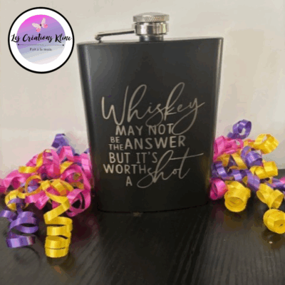 Flasque 8oz en Acier Inoxydable – Gravée au Laser sur Place