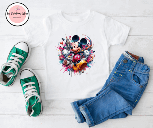 T-Shirt Enfant – Motif Mickey & Minnie Mouse – Image 6