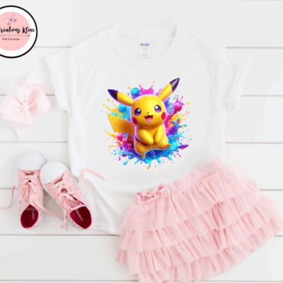 T-Shirt Enfant – Motif Pikachu.
