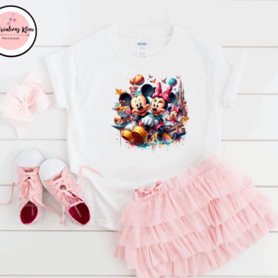 T-Shirt Enfant – Motif Mickey & Minnie Mouse
