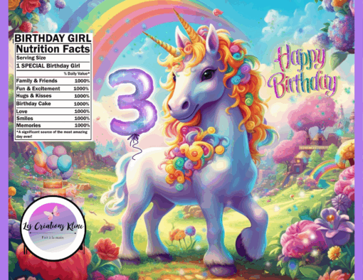 Sacs de chips personnalisés – Thème Licorne – Image 3