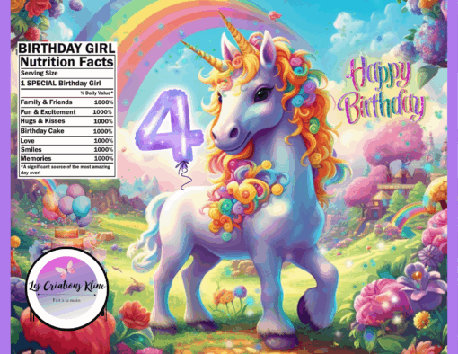 Sacs de chips personnalisés – Thème Licorne – Image 4