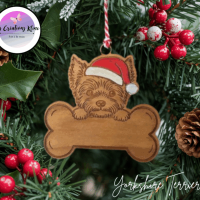 Ornement de Noël pour Chien – Gravé au Laser et Personnalisé