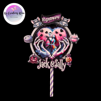 Topper pour gâteau Personnalisé Thème Jack et Sally