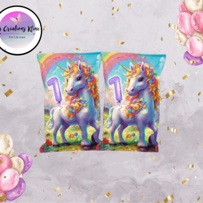 Sacs de chips personnalisés – Thème Licorne