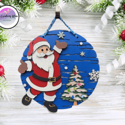 Couronne de Noël – Père Noël & Sapin