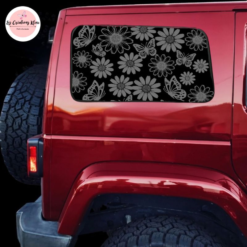 Autocollants vitres – Tournesols et Papillons