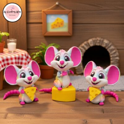 Souris mignonne avec fromage 3D