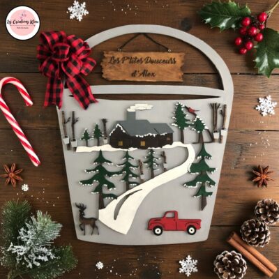 Bucket Décoratif – Paysages Cabane à Sucre (Sugar Shack)