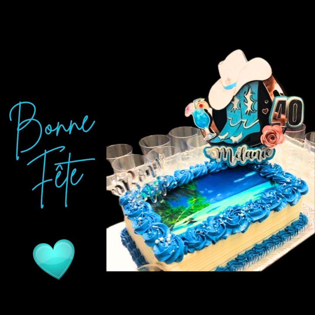 Topper pour gâteau Personnalisé Cowboy avec Fer à Cheval ! – Image 2