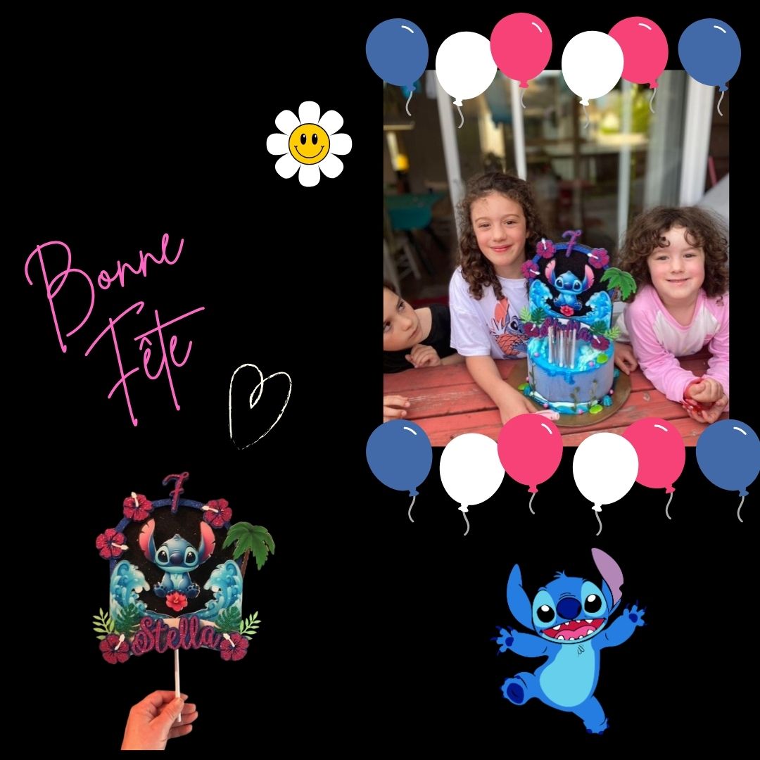Topper pour gâteau Personnalisé Stitch – Image 4