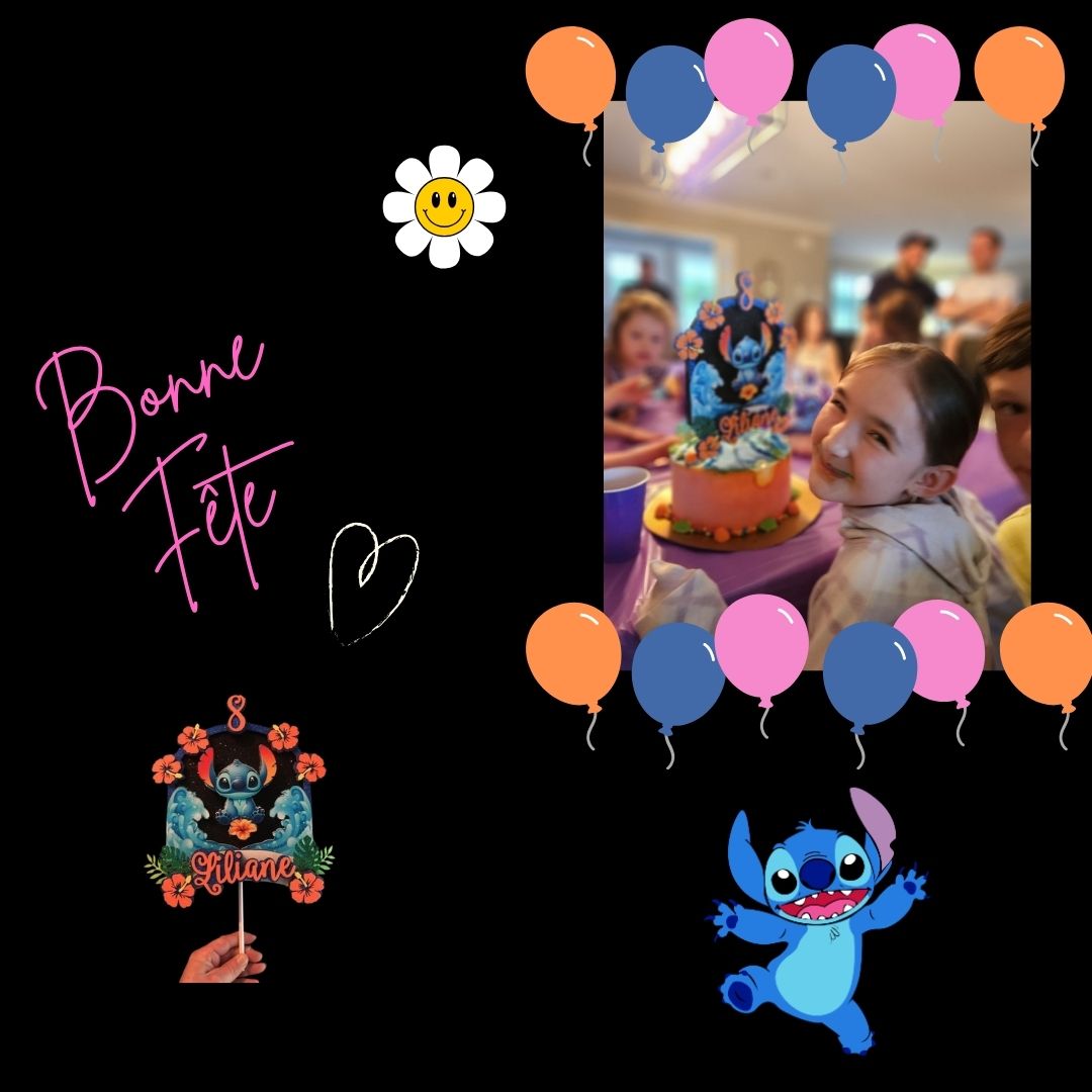 Topper pour gâteau Personnalisé Stitch – Image 3