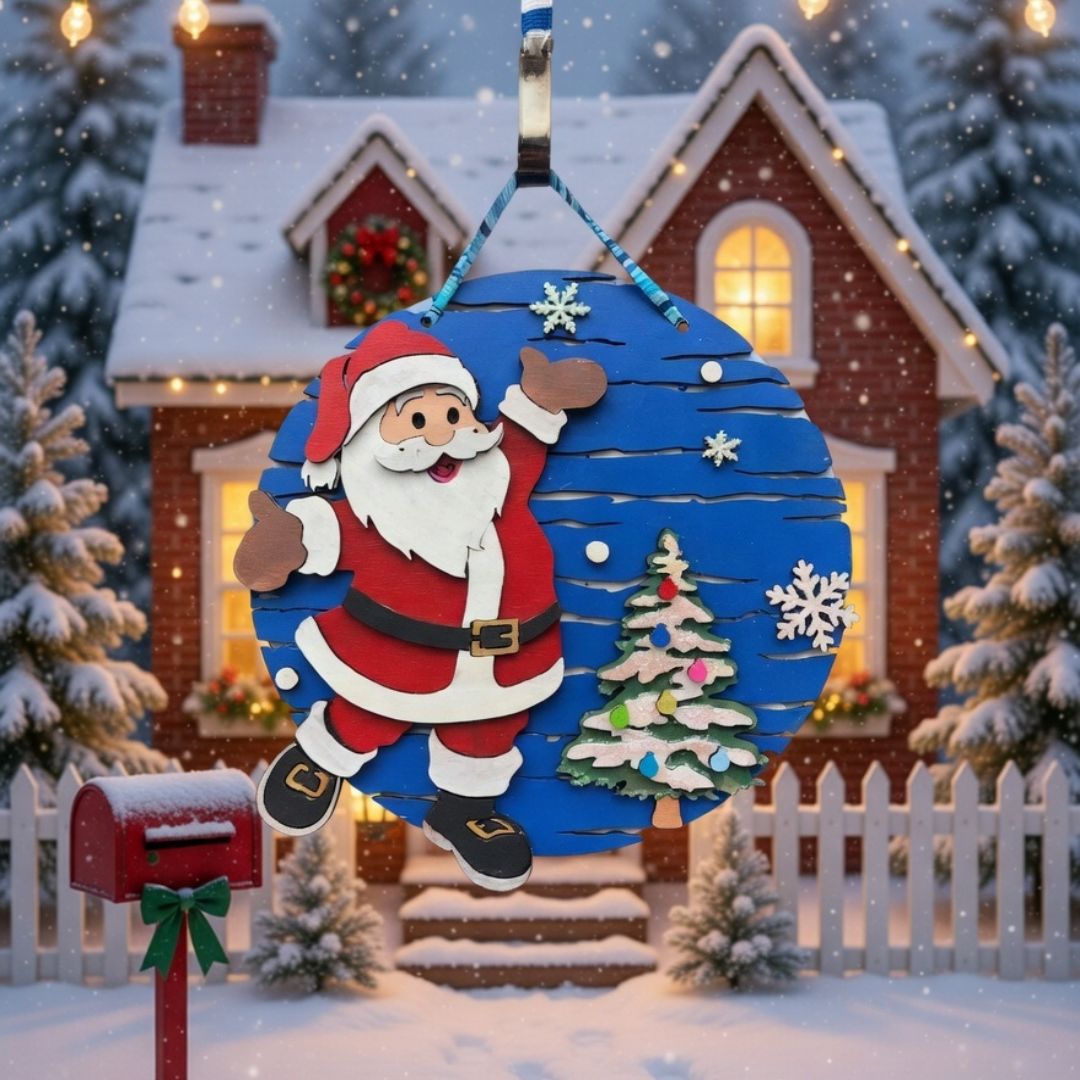 Couronne de Noël – Père Noël & Sapin – Image 5