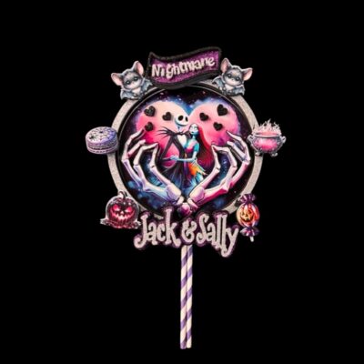 Topper pour gâteau Personnalisé Thème Jack et Sally
