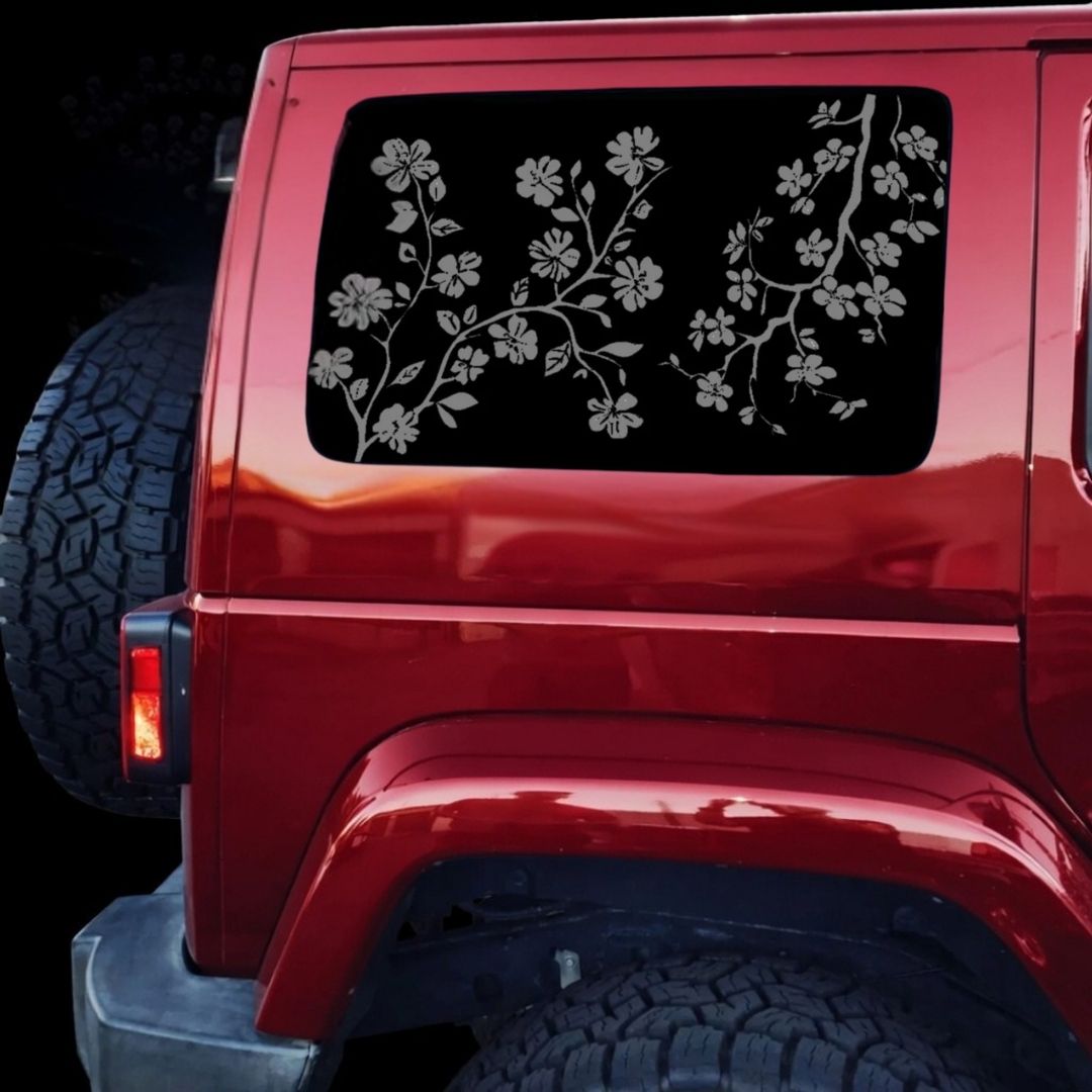 Autocollants vitres – Branche de Fleurs de Cerisier