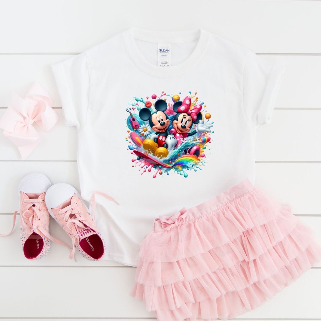 T-Shirt Enfant – Motif Mickey & Minnie Mouse