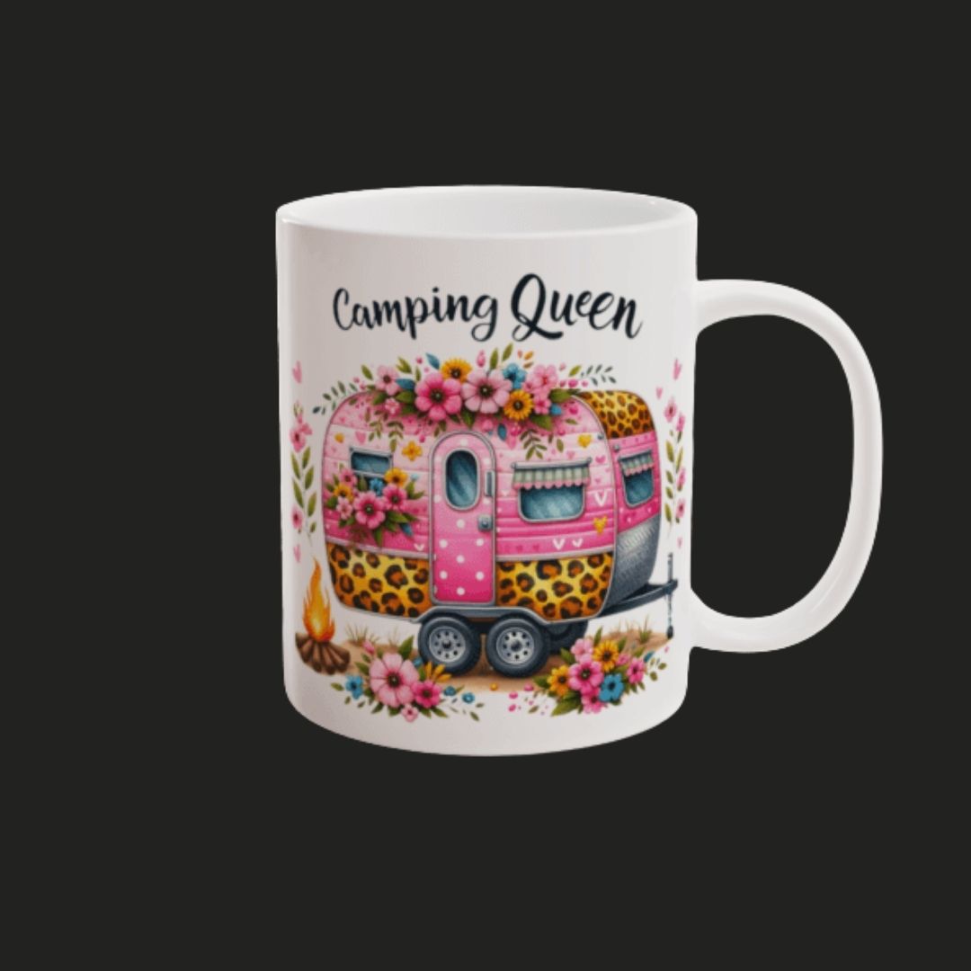 Tasse à Café (Mug) – Camping Queen Léopard & Rose