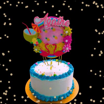 Le Topper gâteau personnalisé Flamingo