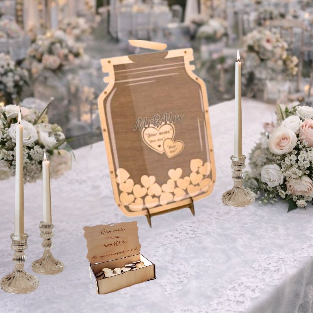 Livre d’or de mariage personnalisé Boîte rustique