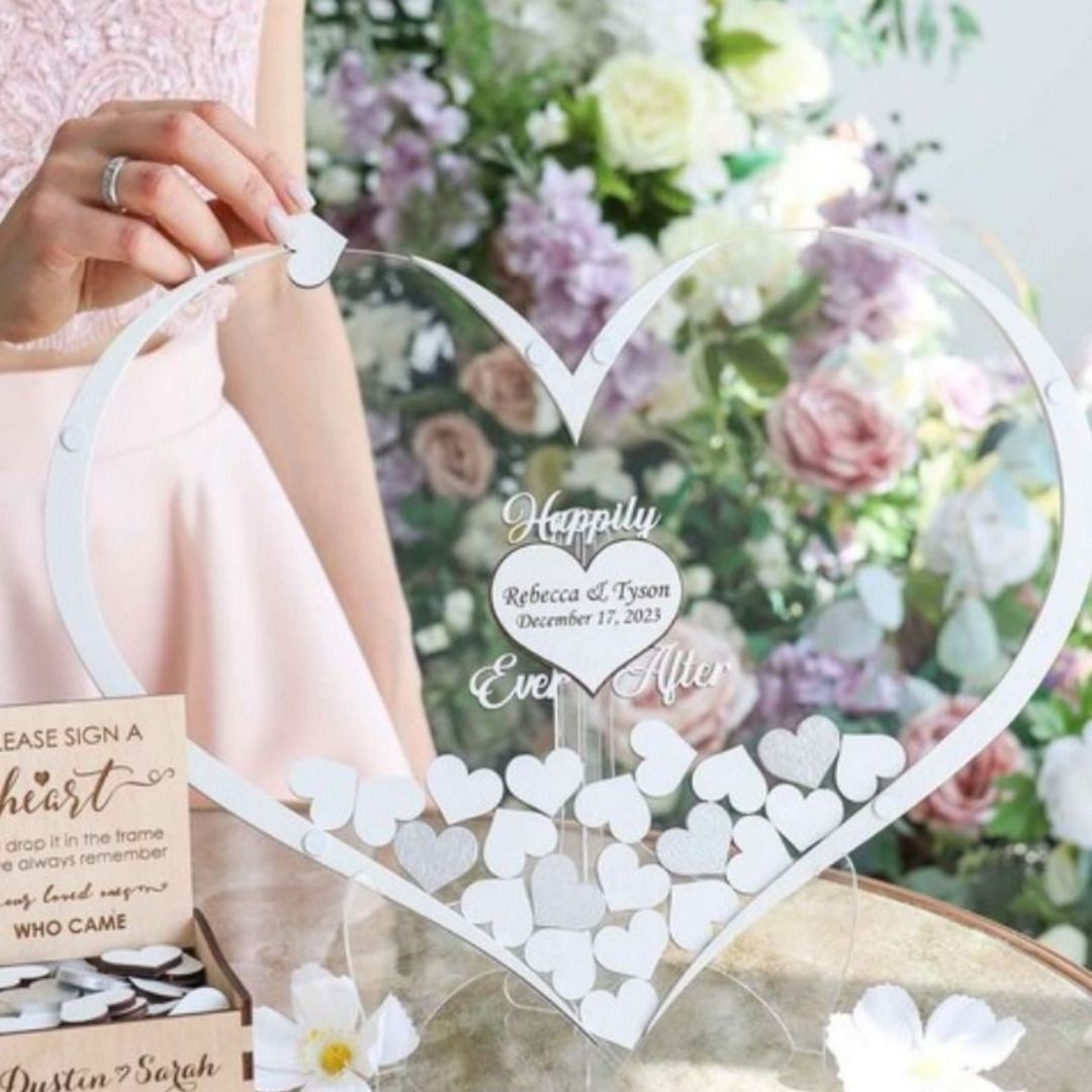 Livre d’or de mariage personnalisé Boîte rustique – Image 2
