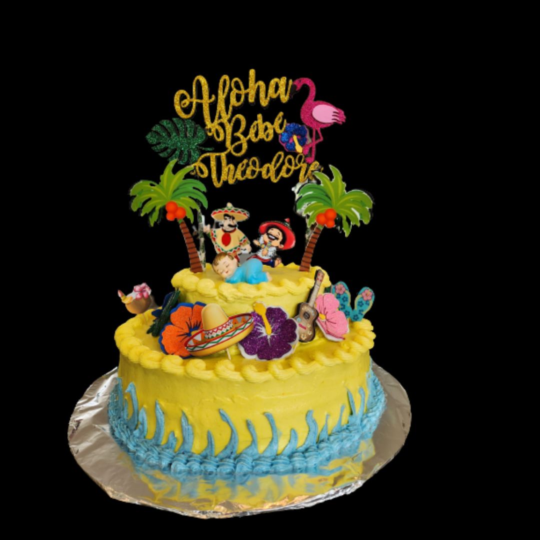 Topper pour gâteau Hawaïen personnalisé