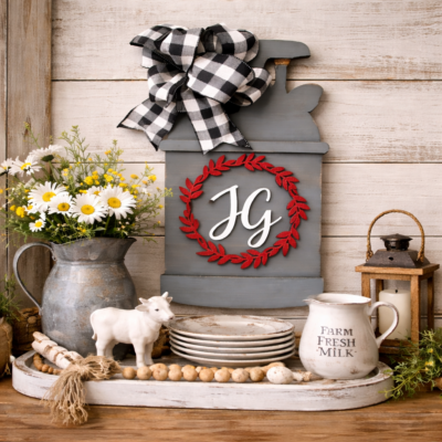 Bidon de lait en bois, Décoration