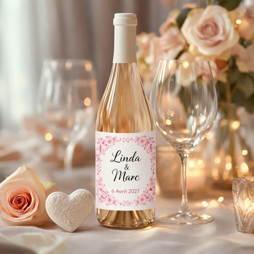 Stickers à vin – Mariage personnalisés