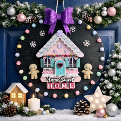 Couronne Gingerbread – Douceur & Magie des Fêtes