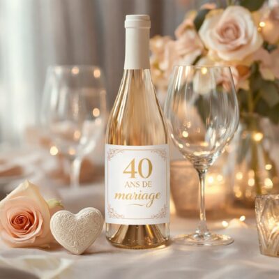 Anniversaire de Mariage – Stickers à vin personnalisés