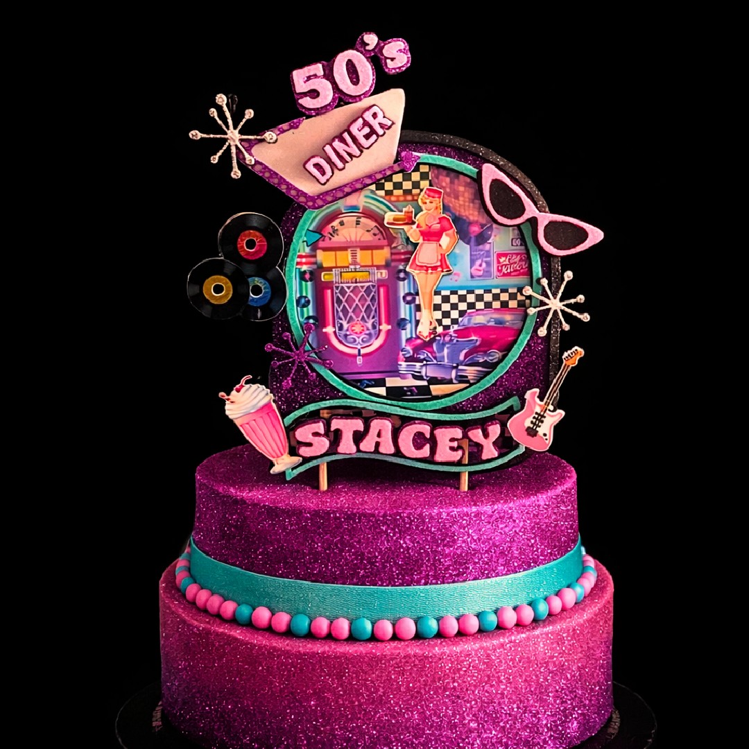 Topper pour gâteau Personnalisé Restaurant Rétro !