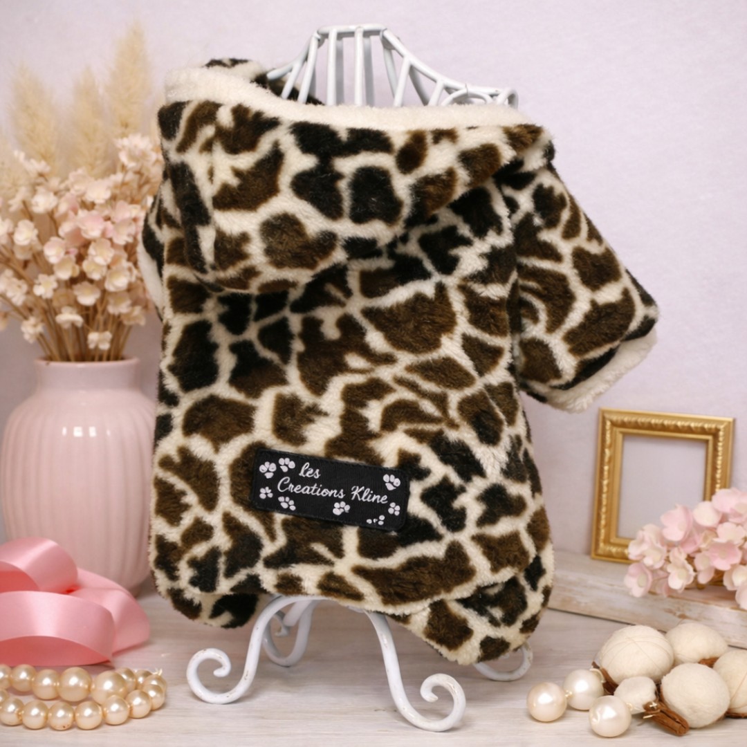 Combinaison/Pyjama Brun et Beige pour Chien – Confort & Style