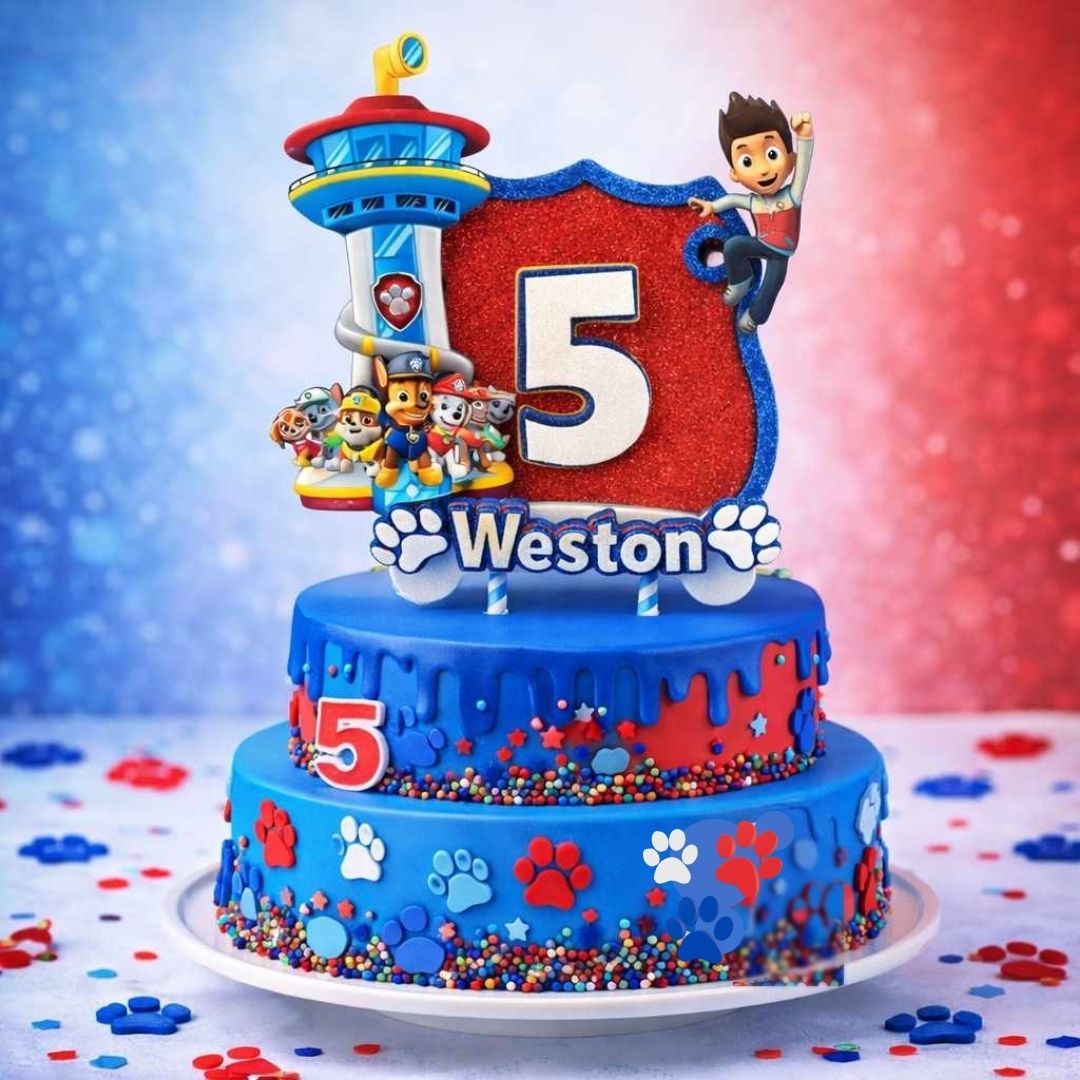 Topper gâteau personnalisé thème PAW Patrol