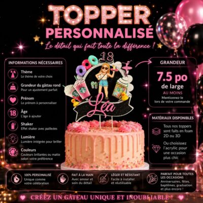 Topper à Gâteau personnalisé – LE MUST pour votre événement