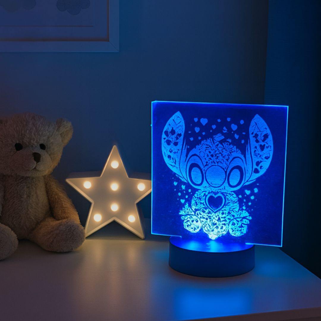 Lampe Illusion 3D Personnalisée – Veilleuse LED Multicolore