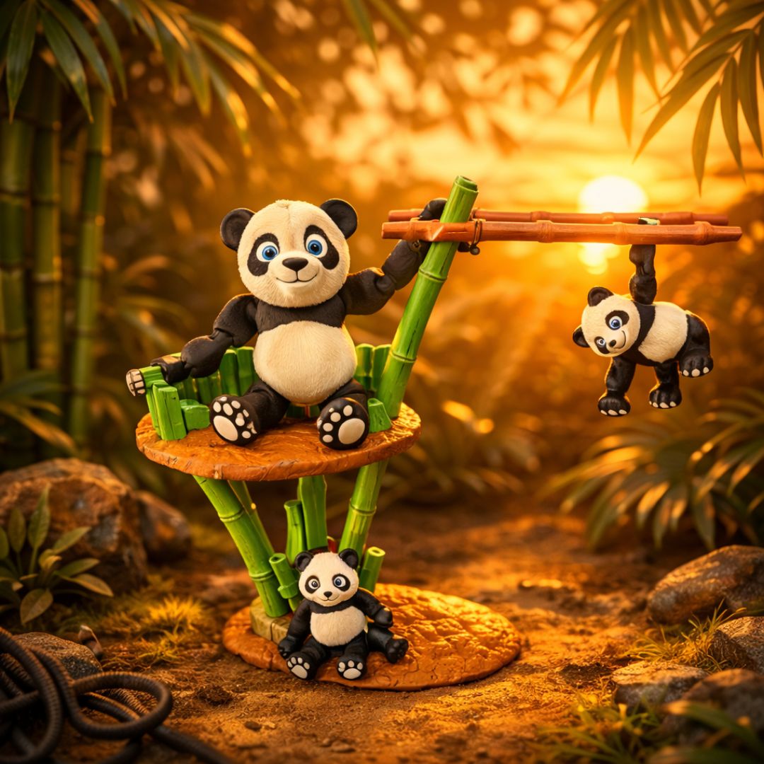 Panda 3D avec son Bébé
