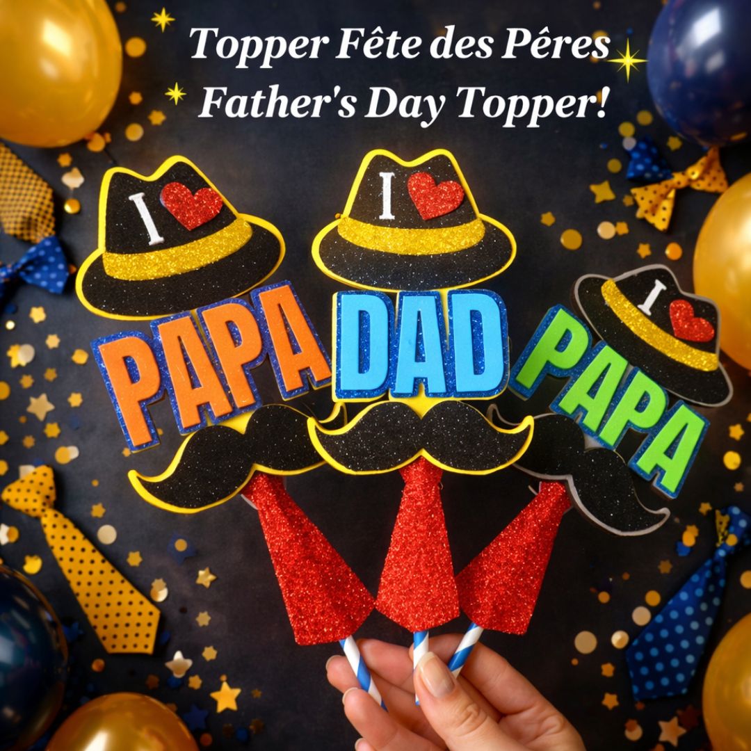 Topper gâteau fête des pères