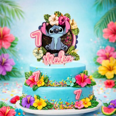 Topper gâteau personnalisé « Stitch »