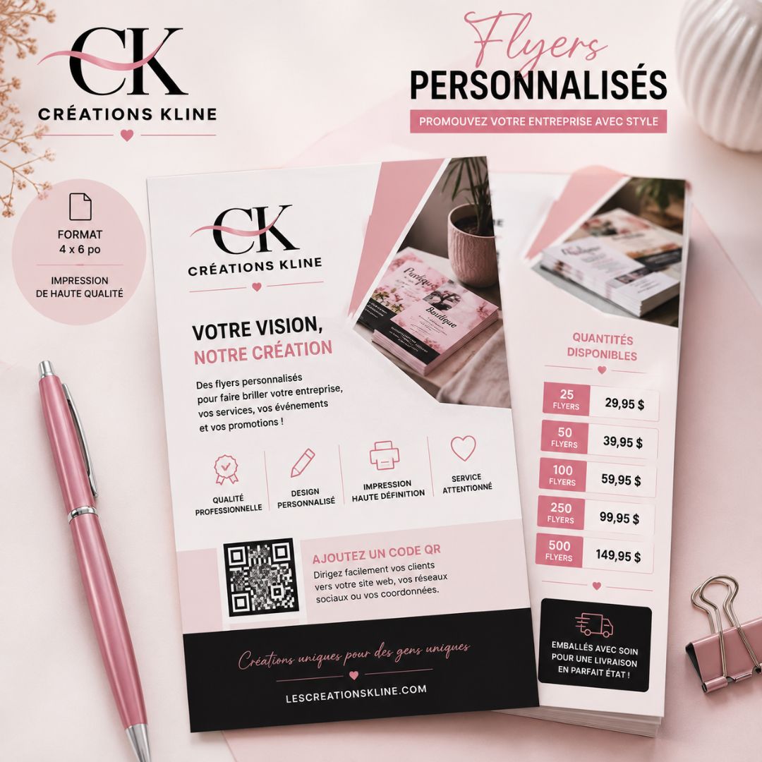 Flyer promotionnel personnalisé 4 x 6 po