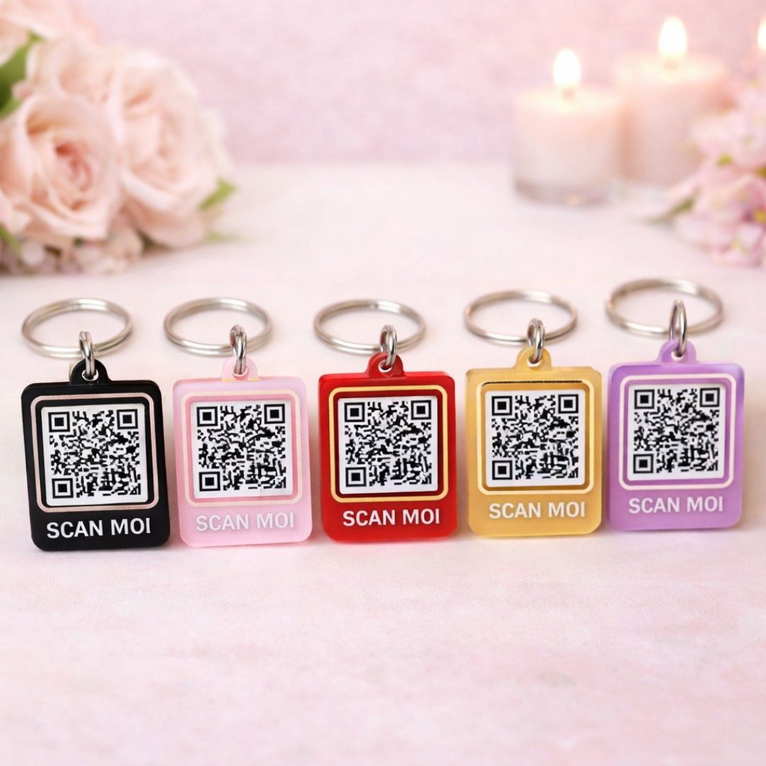 Porte-clé QR personnalisé